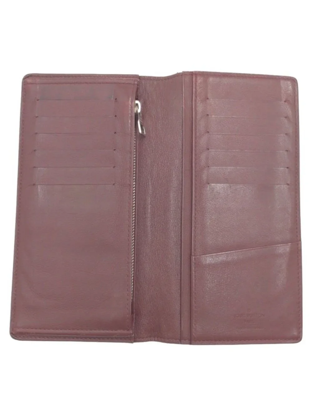 Louis Vuitton Taurillon Portefeuille Brazza Brown Silver Leather Wallet Billfold